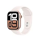Immagine di Apple Watch Series 10 GPS 42 mm Smartwatch con cassa in alluminio e cinturino Sport Loop Rosa fard - M/L. Fitness tracker, app ECG, display Retina always-on, Carbon Neutral