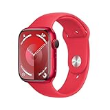 Immagine di Apple Watch Series 9 GPS + Cellular 45mm Smartwatch con cassa in alluminio (PRODUCT) RED e Cinturino Sport (PRODUCT) RED - M/L. Fitness tracker, app Livelli O₂, display Retina always-on