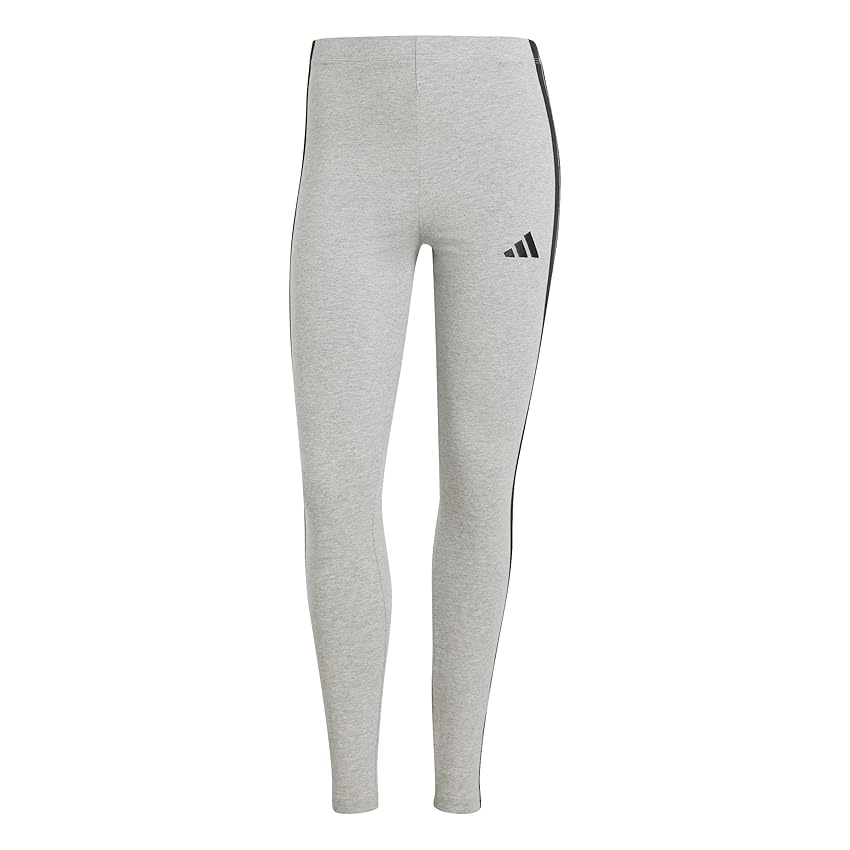 Immagine di adidas Donna Essentials 3-Stripes Cotton Leggings, Medium Grey Heather, Black, L